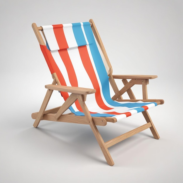 a colorful beach chair with a striped beach chair on it