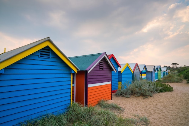 Colorful Beach House at Brighton Beach in Melbourne Australia