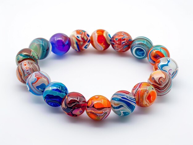 a colorful bead made by glass beads is made by glass