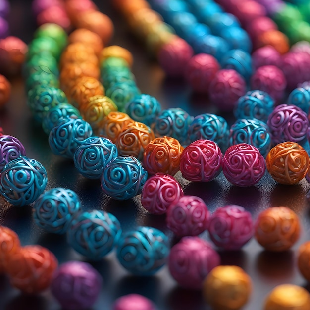 Photo colorful beads macro photography background