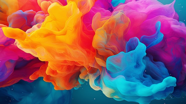 Colorful beautiful advertising background Bold bright colors Smoke waves gradient AI generation