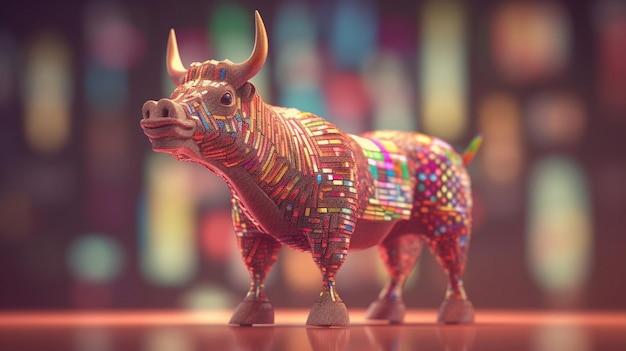 Colorful beautiful Bull