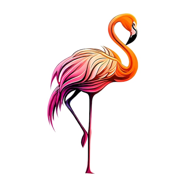 Colorful and beautiful Flamingo image for creating designs and logos