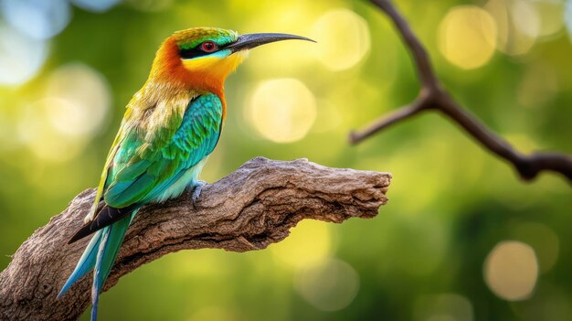 A Colorful BeeEater Bird Perched on a Branch