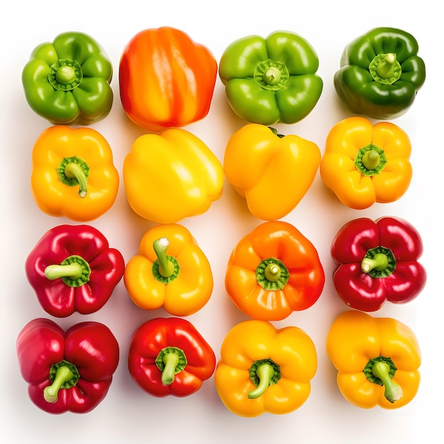 Colorful bell pepper with white background