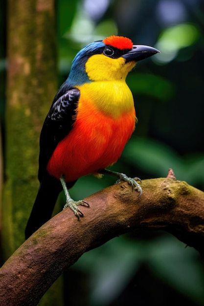 a colorful bird on a branch