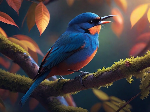 A colorful bird perched on a branch