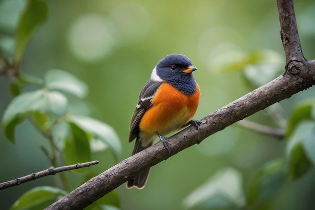 Colorful bird perched on a tree branch