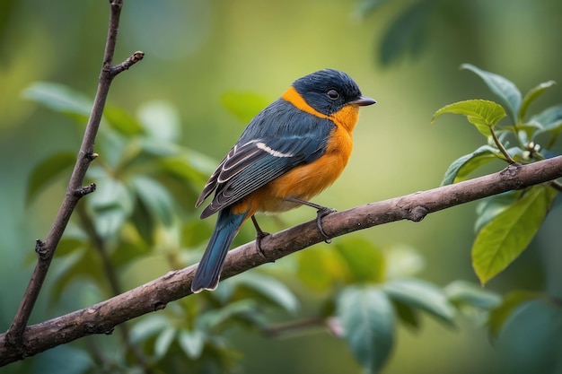 Colorful bird perched on a tree branch