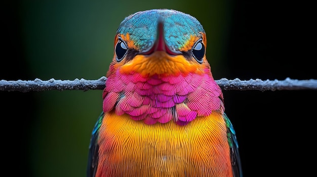 Photo colorful bird portrait photography