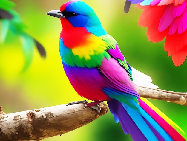 Colorful bird with a Colorful background ai generated