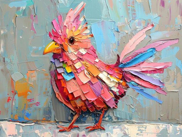 a colorful bird with a colorful beak and colorful wings