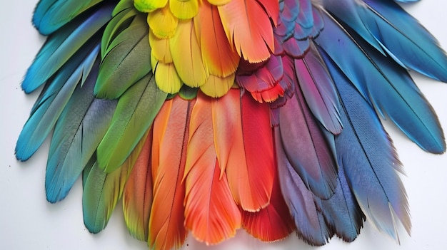 Photo a colorful bird with many colors of feathers