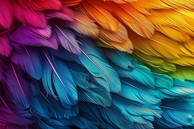 a colorful bird with a rainbow of feathers on its back