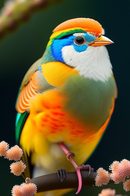 Colorful BirdBird Flying in the sky generated Ai