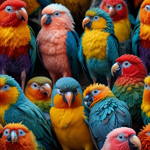 Photo colorful birds