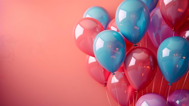 Colorful birthday balloons concept with festive and joyful atmosphere High resolution image captur