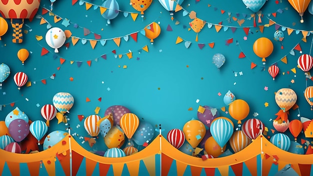 Colorful birthday or carnival background Generative AI