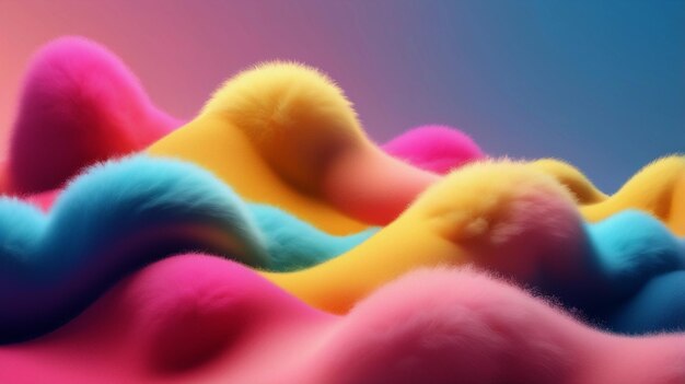 Photo a colorful blanket with a blue and pink background