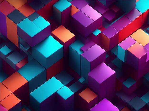 Colorful blocks gradient Generative AI Illustration