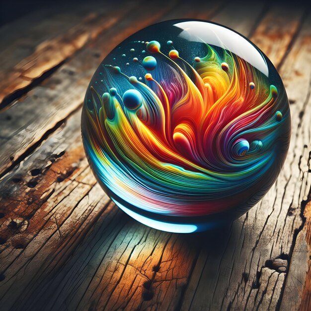 Colorful blown glass paperweight