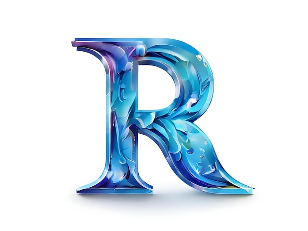 Photo a colorful blue and purple letter r logo is on a white background