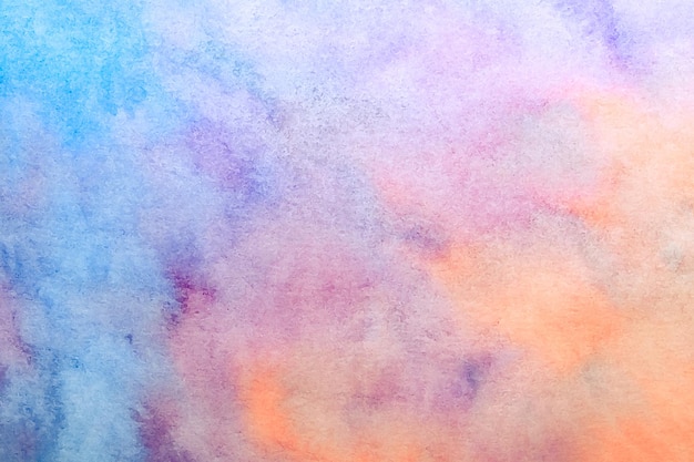 Colorful blue purple orange abstract watercolor decorative textured background.