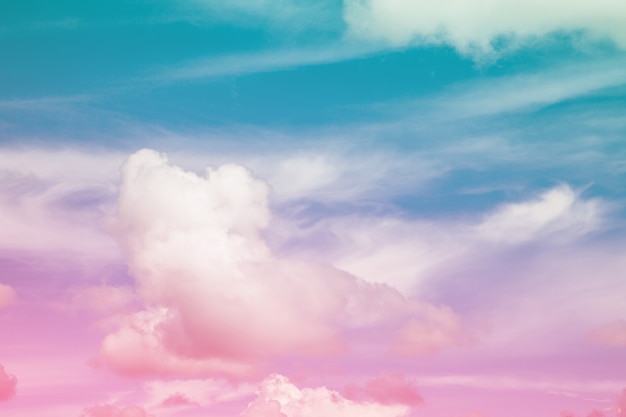 Colorful blue sky with cloud.