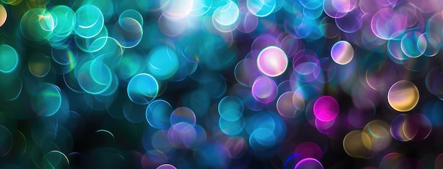 Photo colorful bokeh lights on dark background