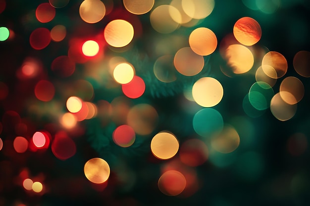 Colorful Bokeh Lights in Dark Background