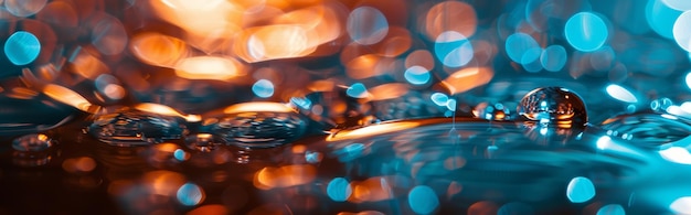 Colorful Bokeh with water droplets