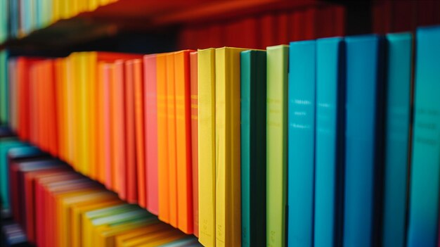 Colorful Books on a Shelf Generative AI