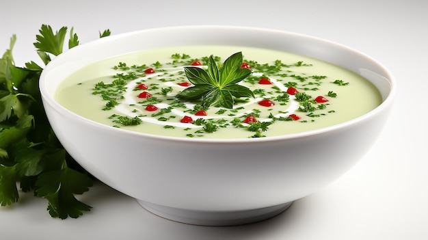 A Colorful Bowl of Refreshing Gazpacho Filled with Ripe