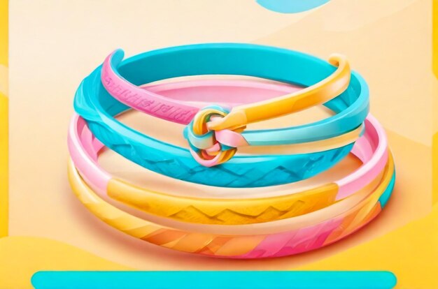 a colorful bracelet with a colorful design on the front