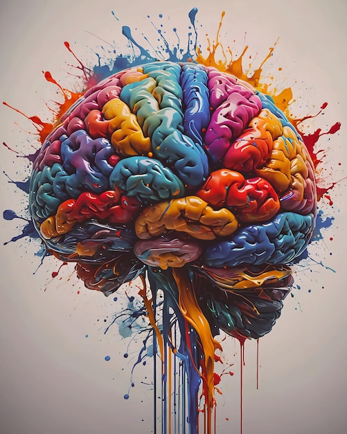 a colorful brain with different colors and colors on it