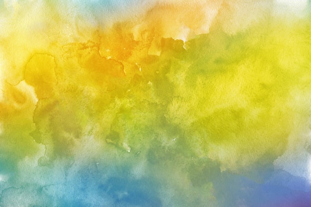 Colorful bright watercolor texture painted on white paper background