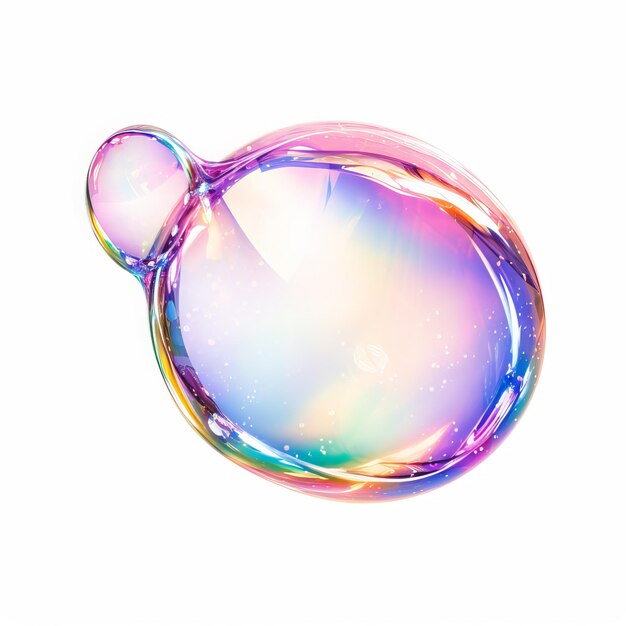 Photo a colorful bubble with a rainbow colored bubble on it