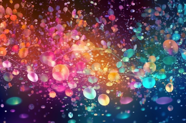 Colorful bubbles on a dark background