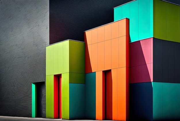 Colorful building wall in isolation modern gorgeous new structures