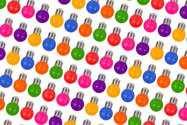 Colorful bulb lamps pattern Party concept