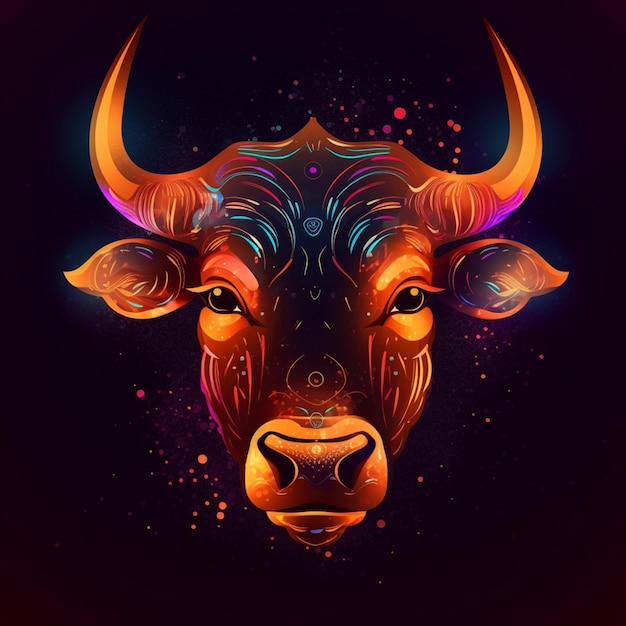 colorful bull vector illustration