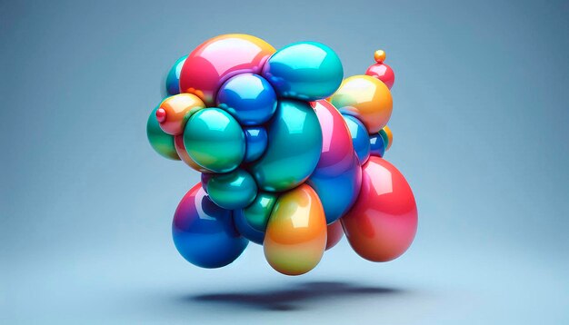 a colorful bunch of balloons are arranged in a circle