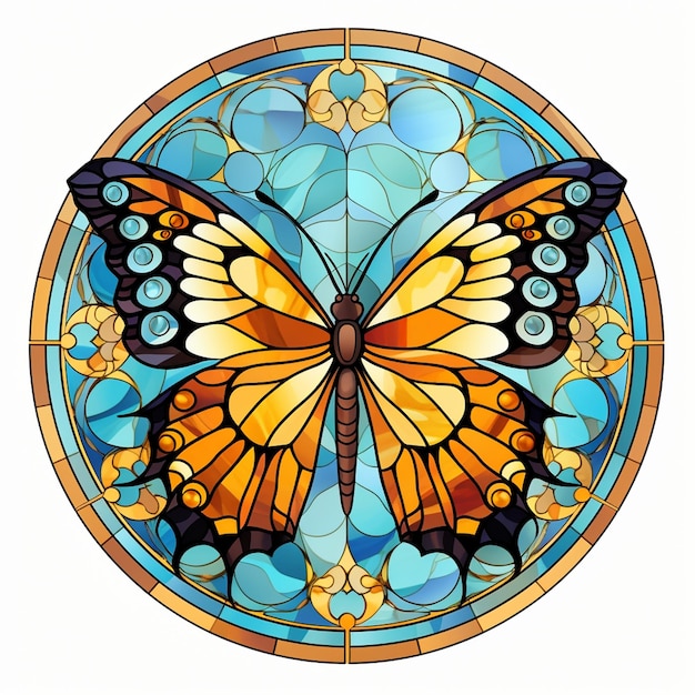 Colorful Butterfly Circular Pattern