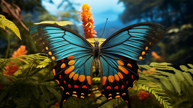 Colorful Butterfly In The Jungle Hyperrealistic Octane Render Art