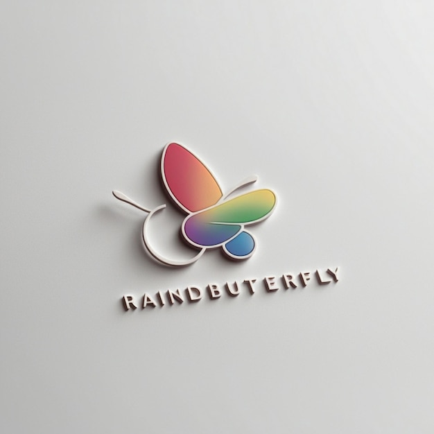 a colorful butterfly logo is on a white background