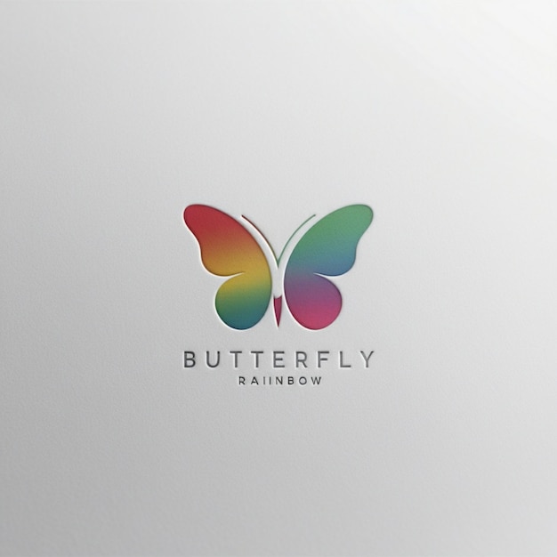 Photo a colorful butterfly logo is on a white background