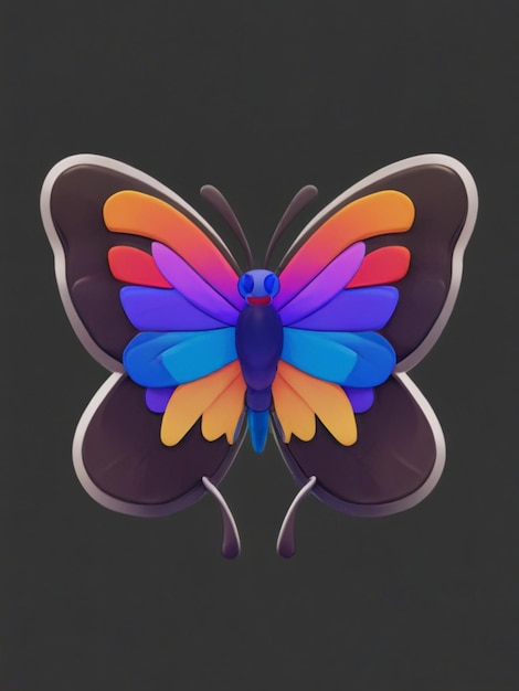 a colorful butterfly with a colorful design on the bottom