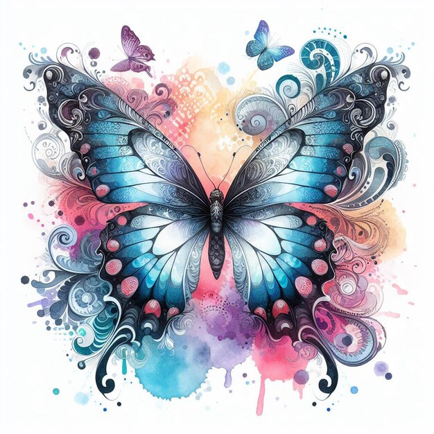 a colorful butterfly with the word butterfly on it