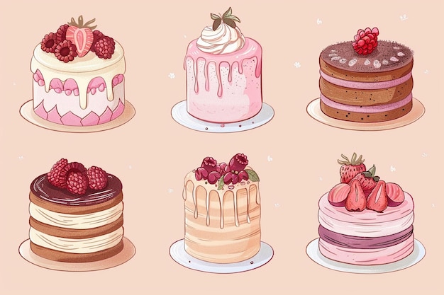 Colorful Cake Illustration Design