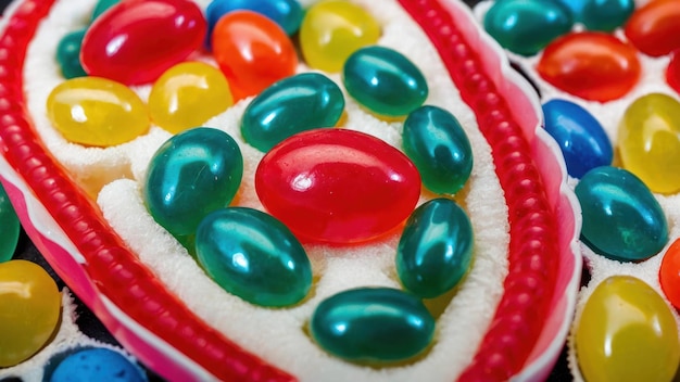 Photo colorful candies in decorative bowl